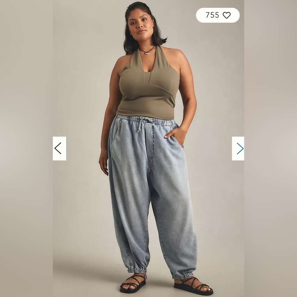 BNWT Anthropologie Pilcro Beachy High Rise Parachute Denim Jeans Pants - Picture 6 of 12